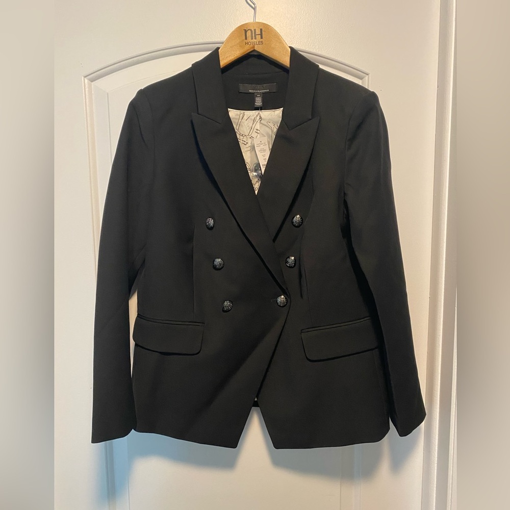 White House Black Market Black Double-Breasted Blazer